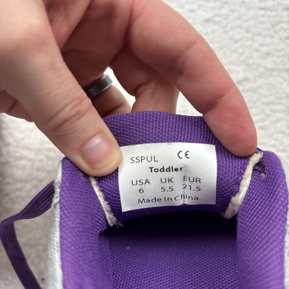 SURESTEP Toddler SMO/AFO Compatible Shoes Size 6 Purple/Pink Girls Wide Sneakers - Picture 4 of 10